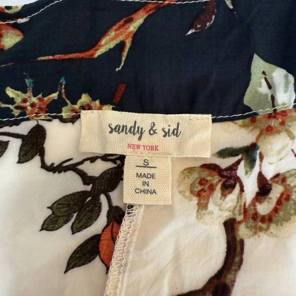 Sandy & Sid Floral Bird Kimono Cardigan Open Front Boho Drape Jacket Size S - Picture 6 of 7